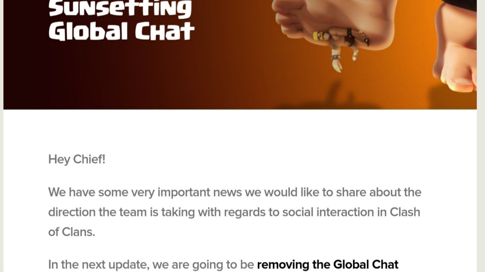 Petition · KEEP GLOBAL CHAT IN CLASH OF CLANS! United States ·
