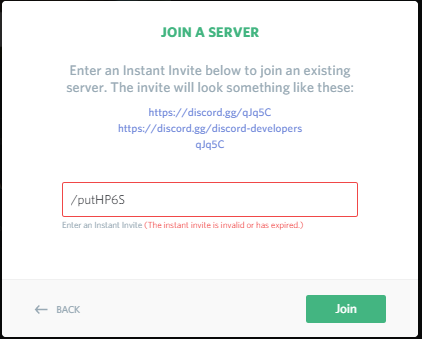 Created invite link. Joining server. the invite link has expired. this invite link has expired.