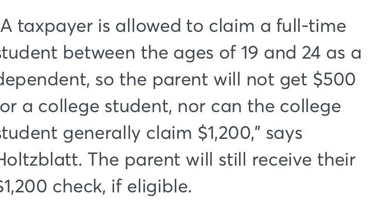 Petition · Stimulus Checks to adults who’s parents claimed them ...