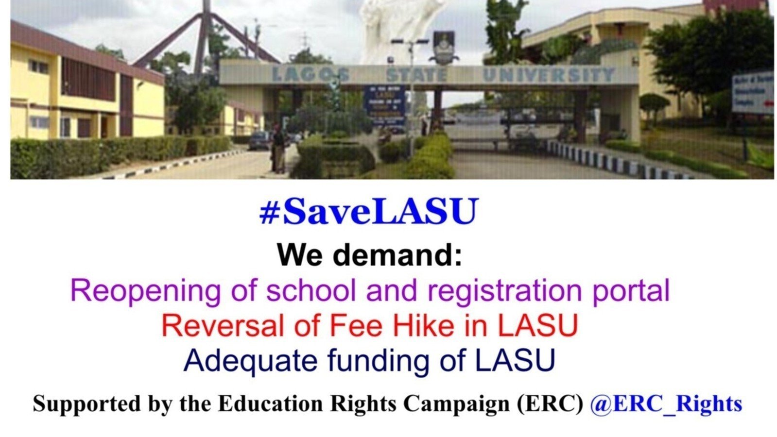 Petition · Reverse the fee hike, Reopen LASU so that students can ...