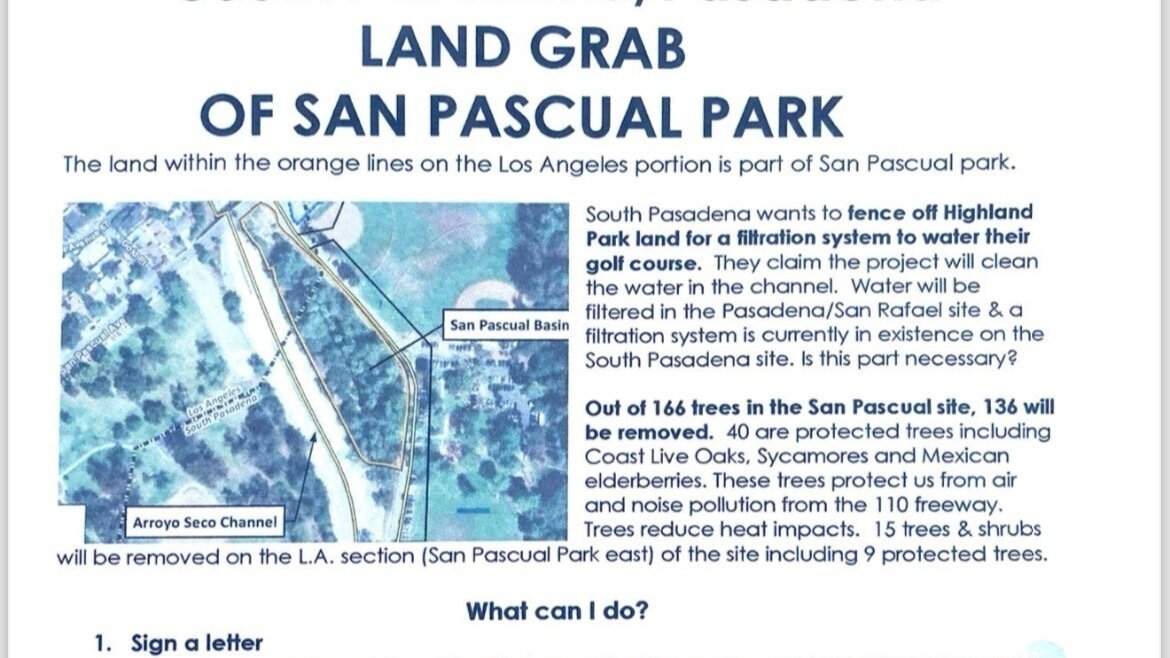 Petition · Stop South Pasadena’s land grab of San Pascual Park San
