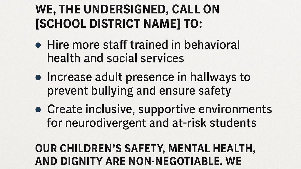 Petition · HIRE MORE BEHAVIORAL HEALTH & SAFETY STAFF IN OUR SCHOOLS ...