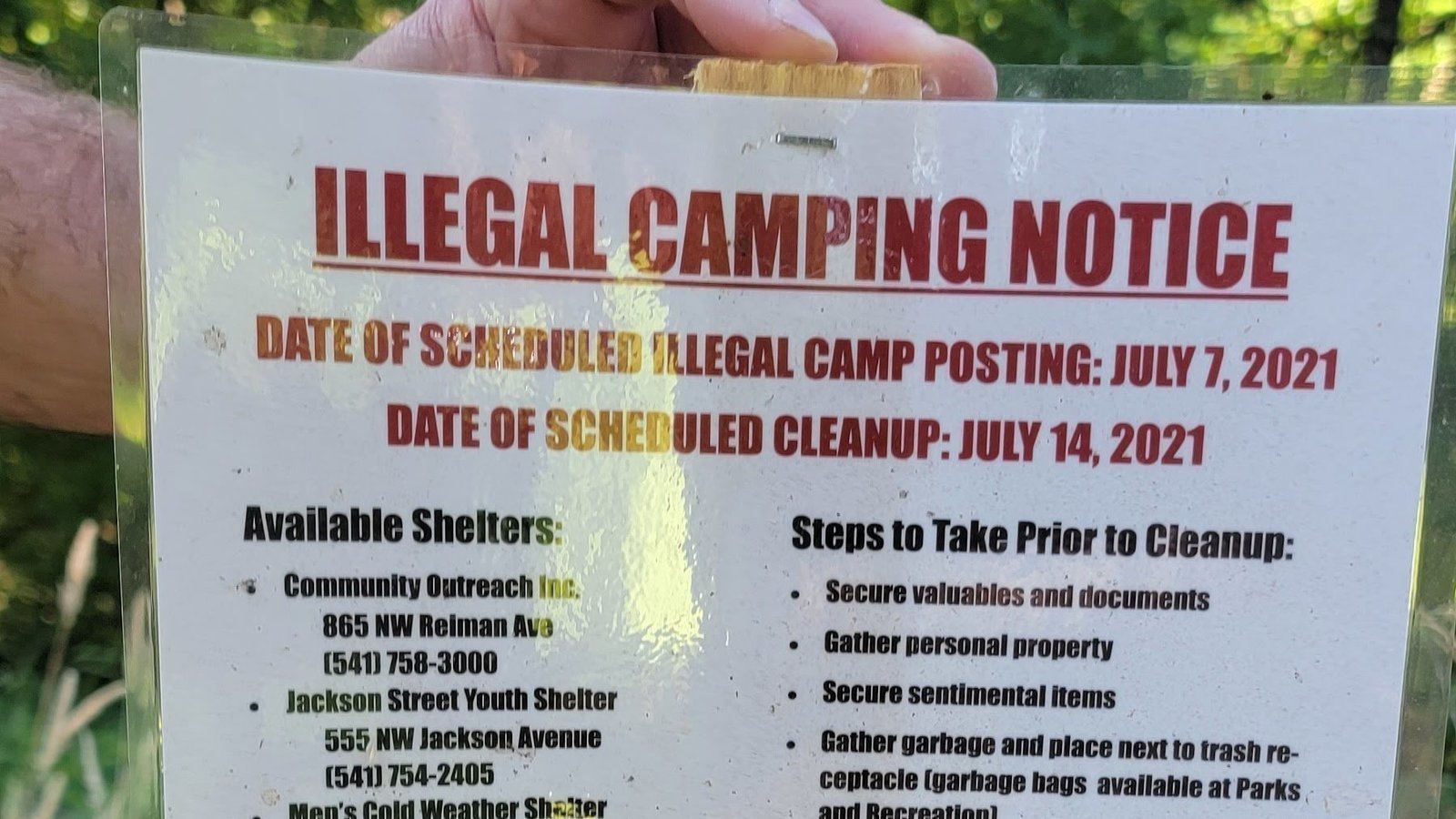 Petition · Stop posting Camps, Corvallis, Oregon ·