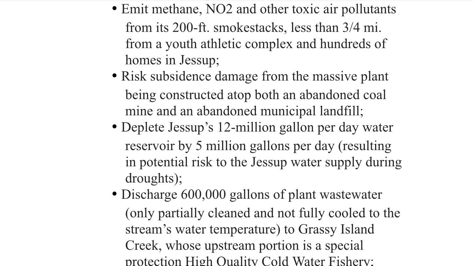 Petition · Stop the building of the power plant in jessup pa ·