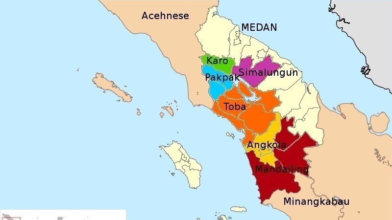 Peta etnis Batak di Sumatera Utara