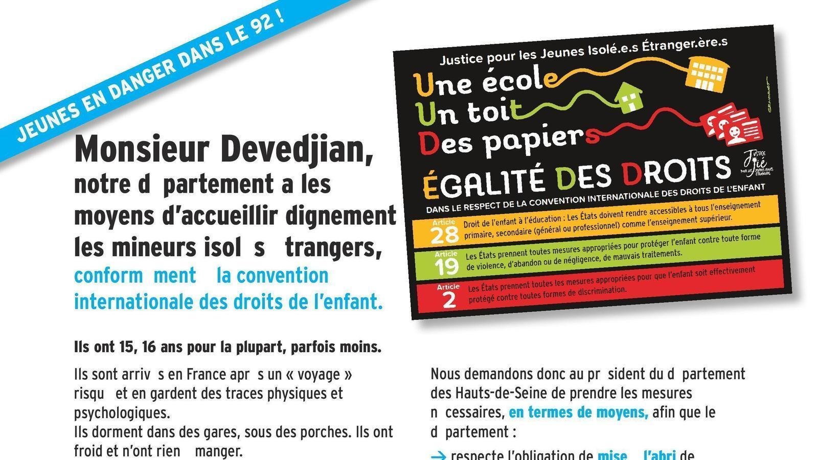 Petition update · rassemblement en faveur des droits des mineurs isolés