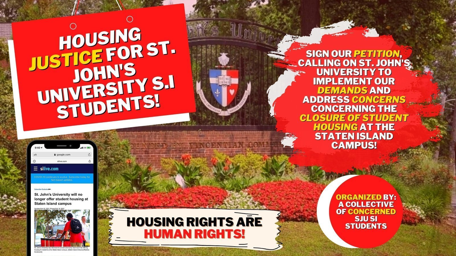 Petition · Housing Justice for Staten Island Students at St. John's