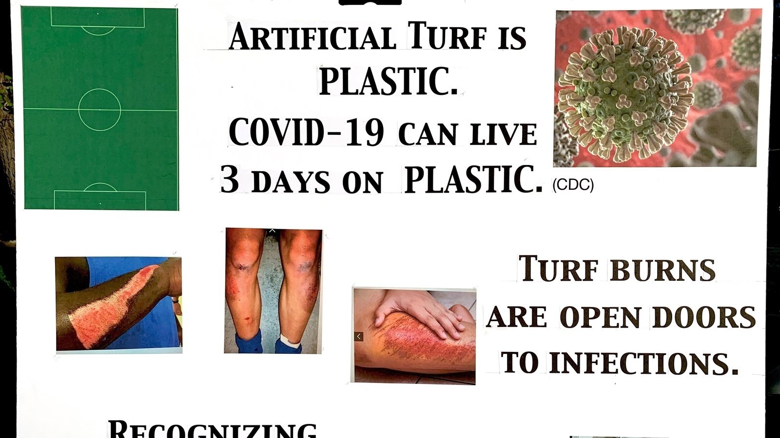 Petition · COVID19 lives 3 to 7 days on plastic. Artificial turf is