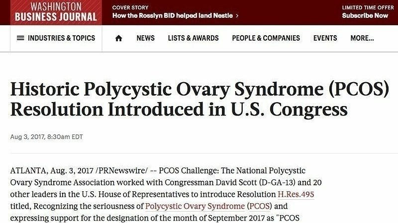Petition update · PCOS Resolution to be presented to Congress September ...