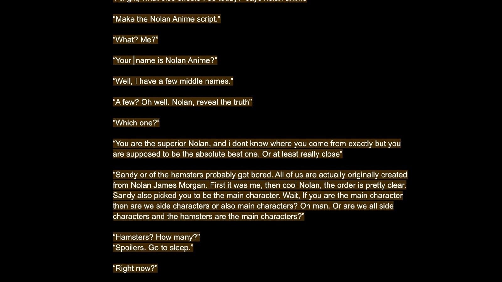 Nolan Script Petition update · Portion of The Nolan Anime Script · Change.org ...