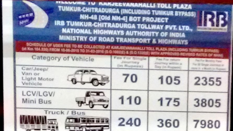 Petition · Tumkurchitradurga toll Split the toll charges on distance
