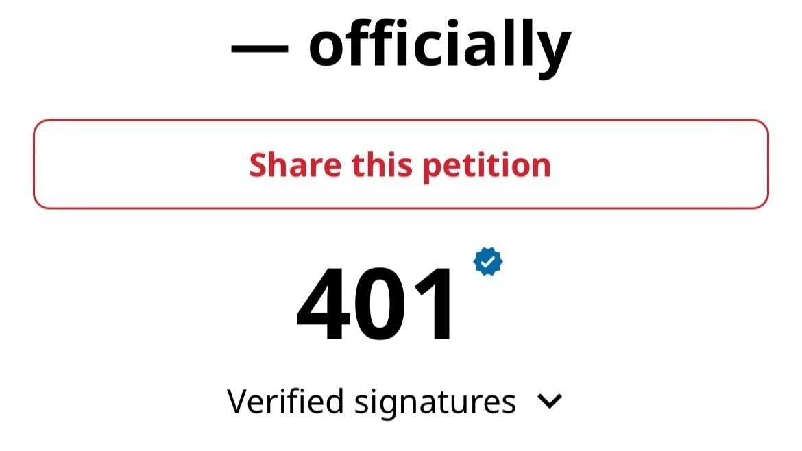 Petition update · 400 signatures!! 🦇🦇 · Change.org