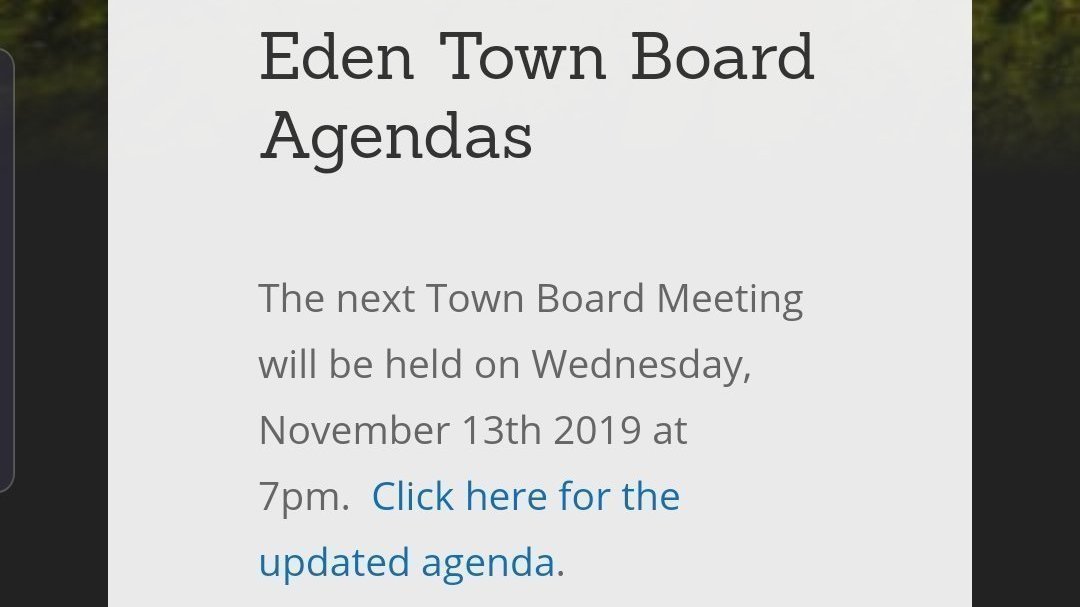 Petition · Demand more detailed agendas from the Eden Town Board and