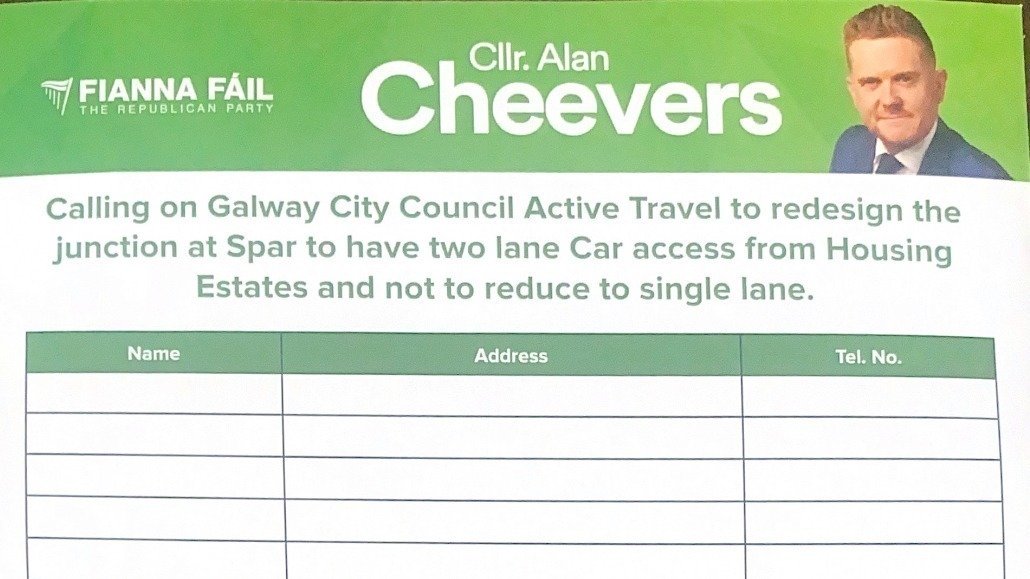 Petition · Calling on Galway City Council to have 2 lane car access