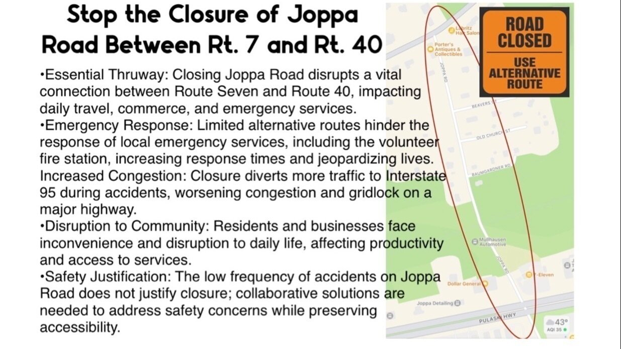 Petition · Stop the Closure of Joppa Road in Joppa Maryland United