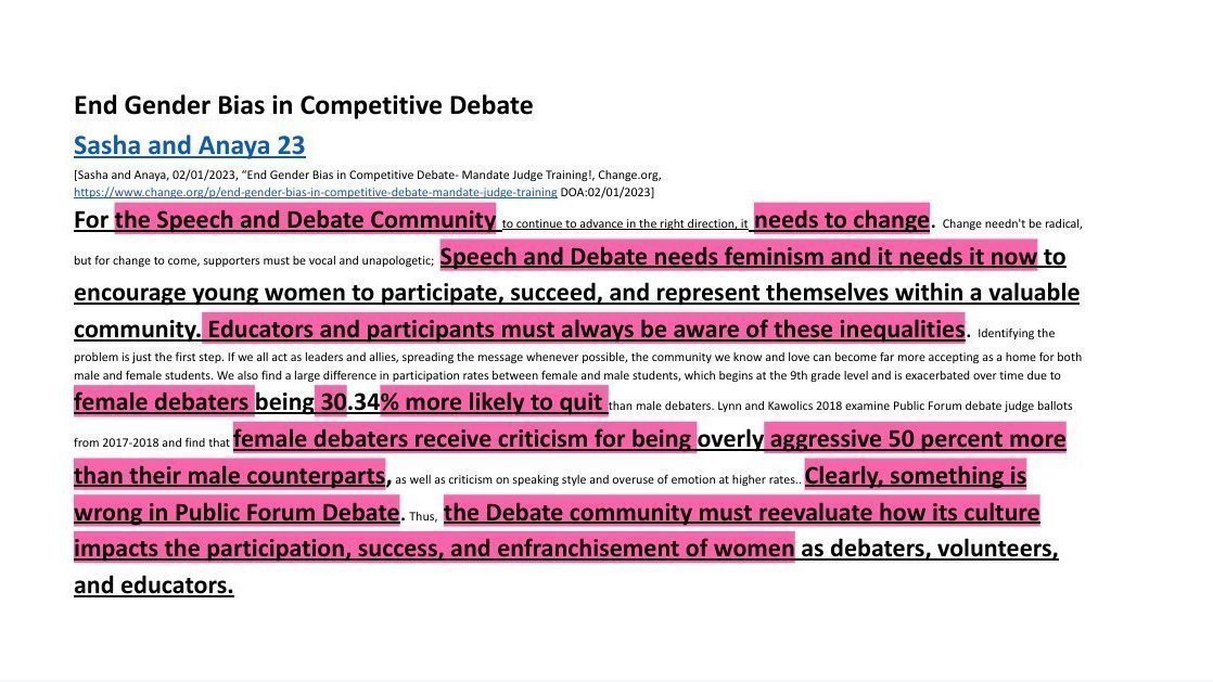 Petition · End Gender Bias in Competitive Debate United States ·