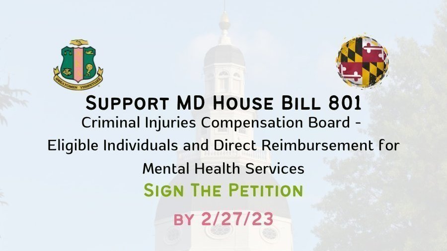 Petition · SUPPORT Maryland House Bill 801: Mental Health Services for ...
