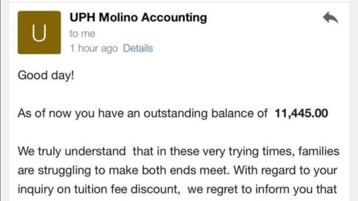 Petition Uph Molino Should Consider Cutting The Tuition Fees Of Students For Sy 2019 2020 Change Org